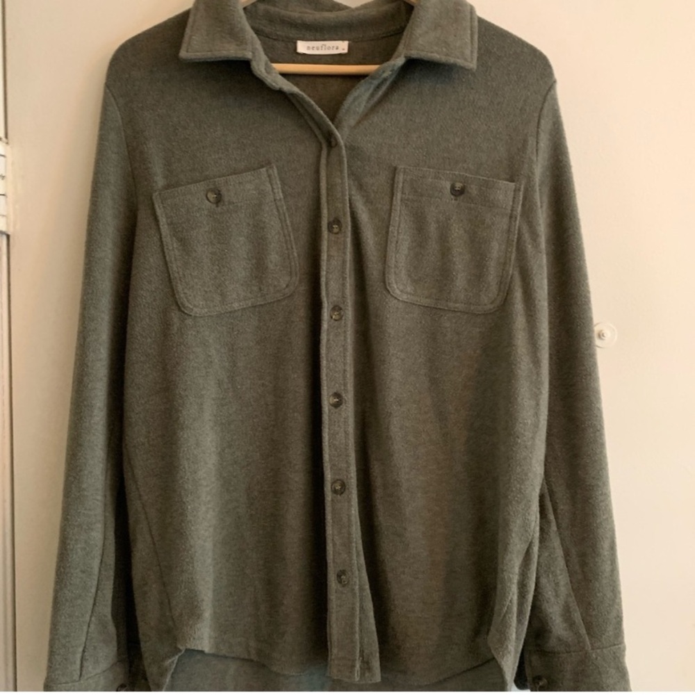 Army Green Button-Up Shirt